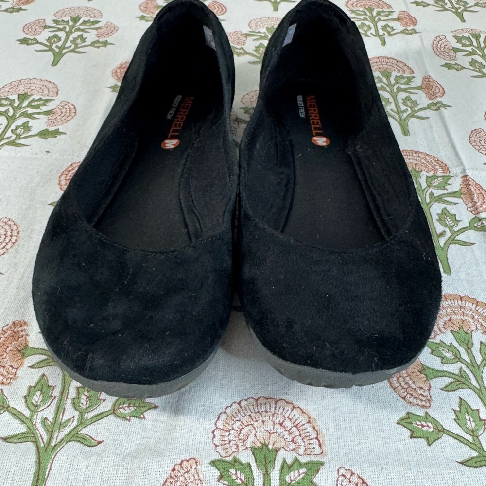 Merrell Black Suede Slip-On Ballet Flats - Picture 2 of 6